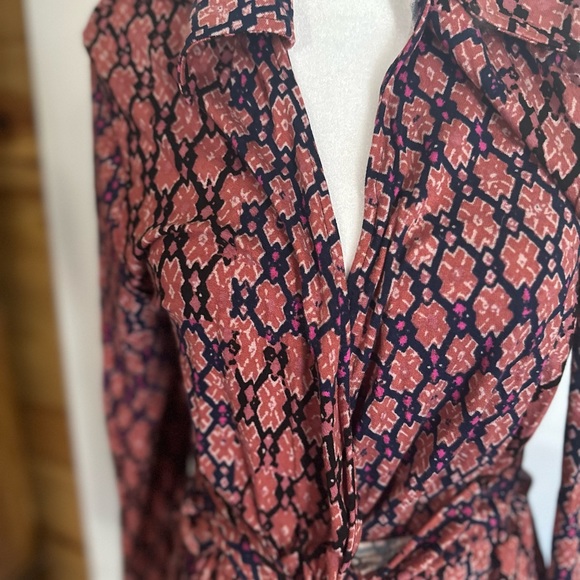COPY - Free people rhetta wrap dress, brand new. Rusty rose multi print long sl… - Picture 8 of 8